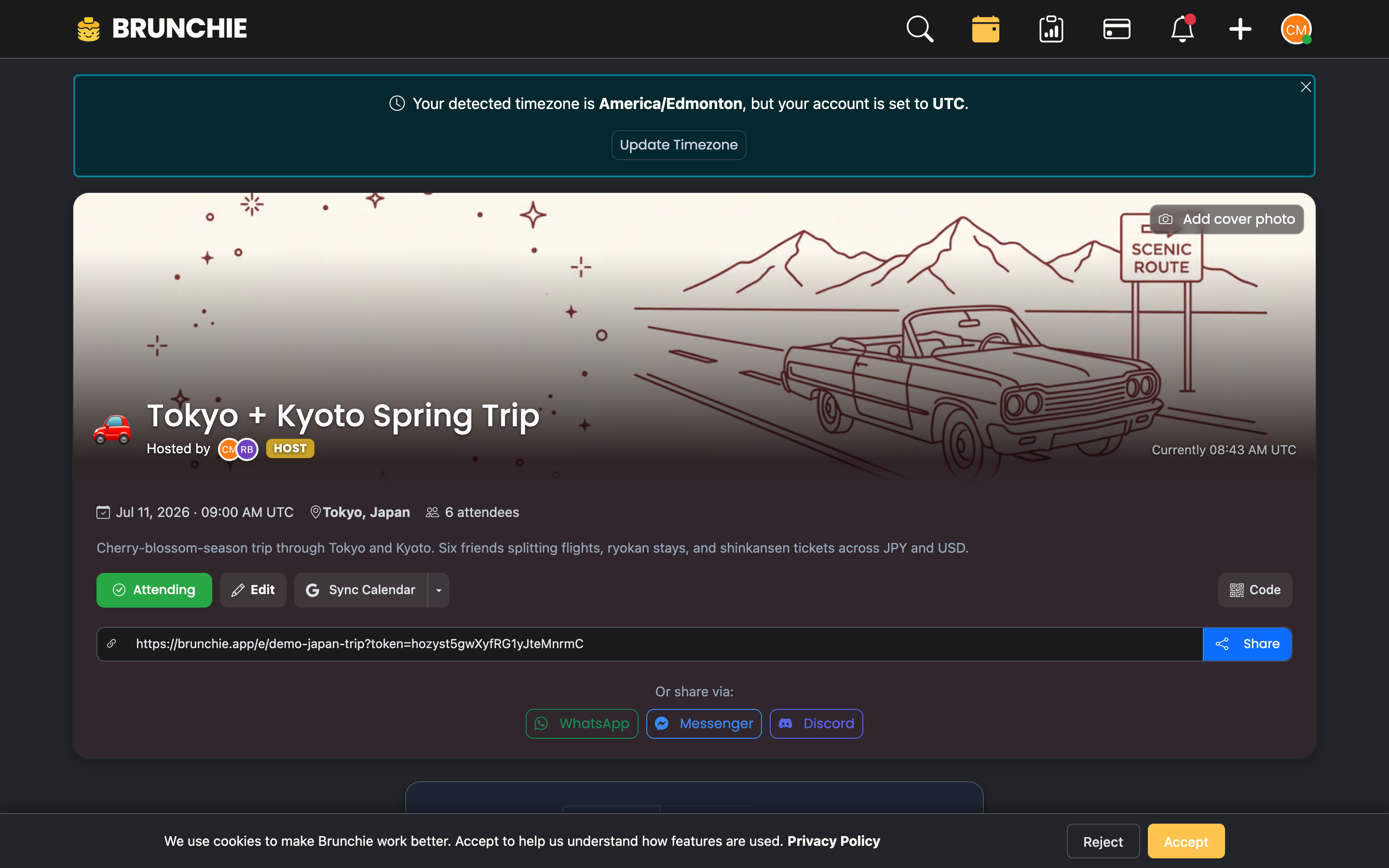 Everyone sees the same plan — day-by-day itinerary synced across the whole group