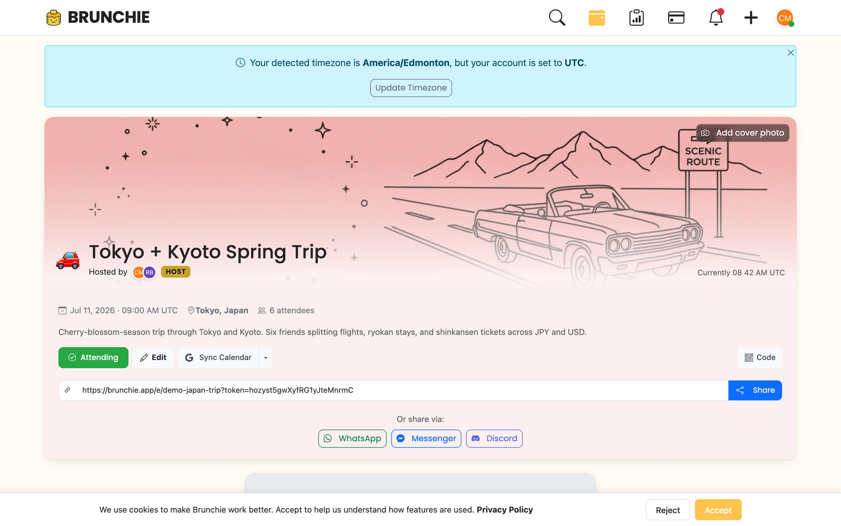 Everyone sees the same plan — day-by-day itinerary synced across the whole group