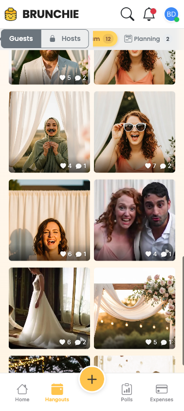 The same booth photo in the Album grid, light theme